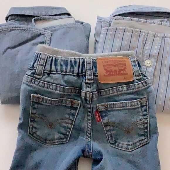 Levi’s Jeans & 2 Gap Shirts (3 pieces) 3M, 3-6M & 6-12M - Picture 5 of 6